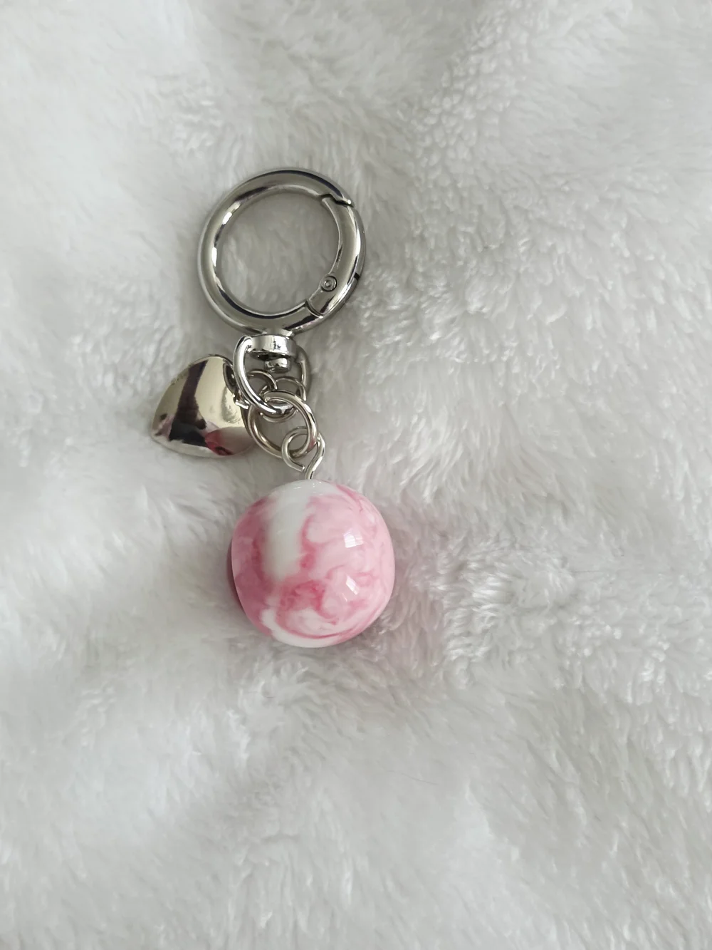 Pink Heart Eyeball Keychain Bag Charm